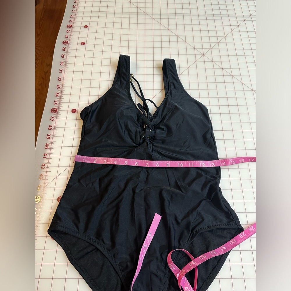 Mossimo Size Medium Boho Tie Up Black Basic V Nec… - image 5